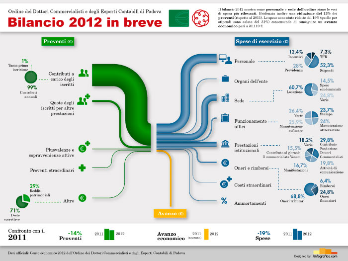 Questa infografica mostra il bilancio ODCEC 2012