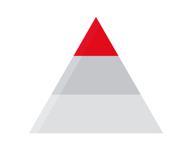 piramide utilizzata per rappresentare i diversi tipi di classificazione Oracle Partner
